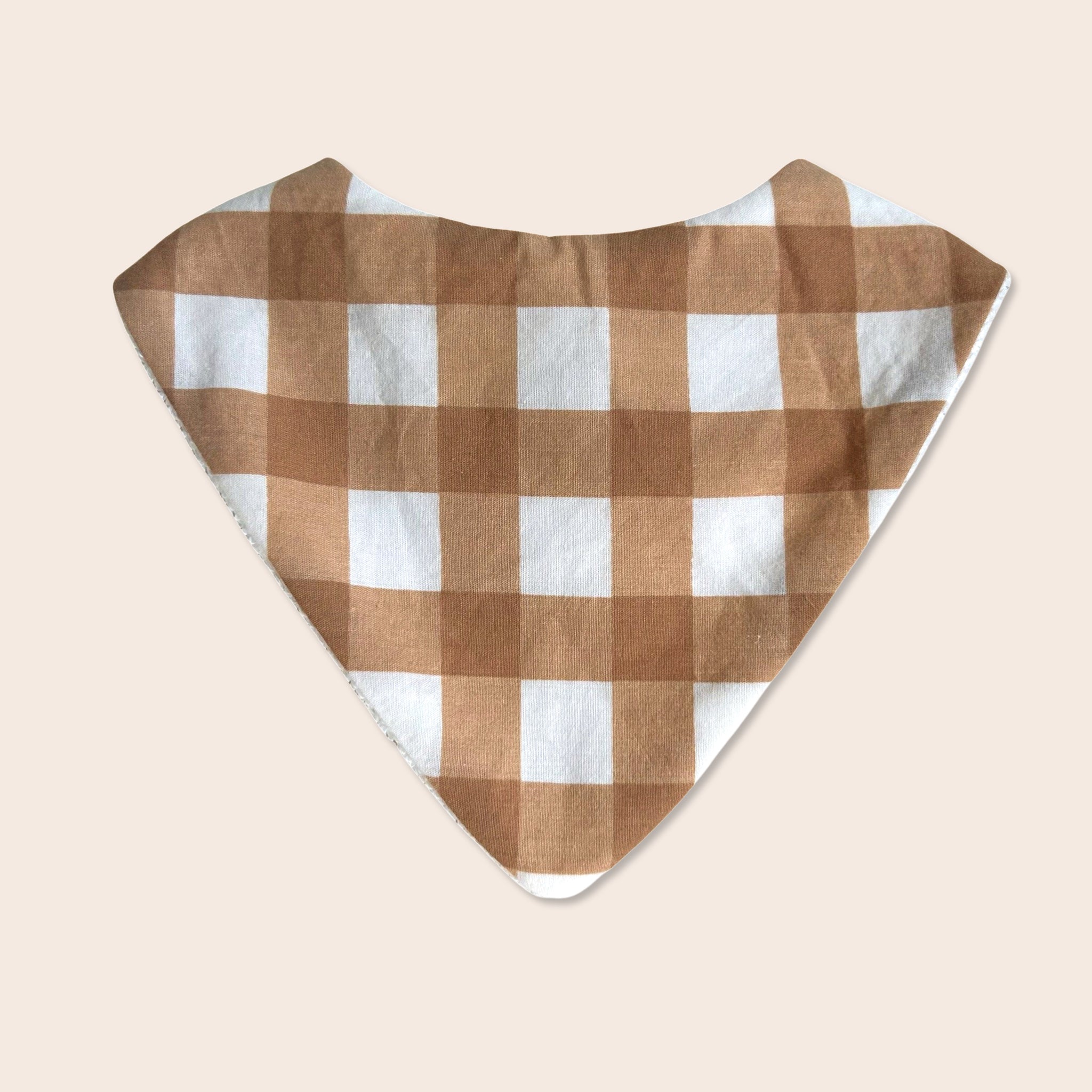 Clay Gingham Dribble Bib