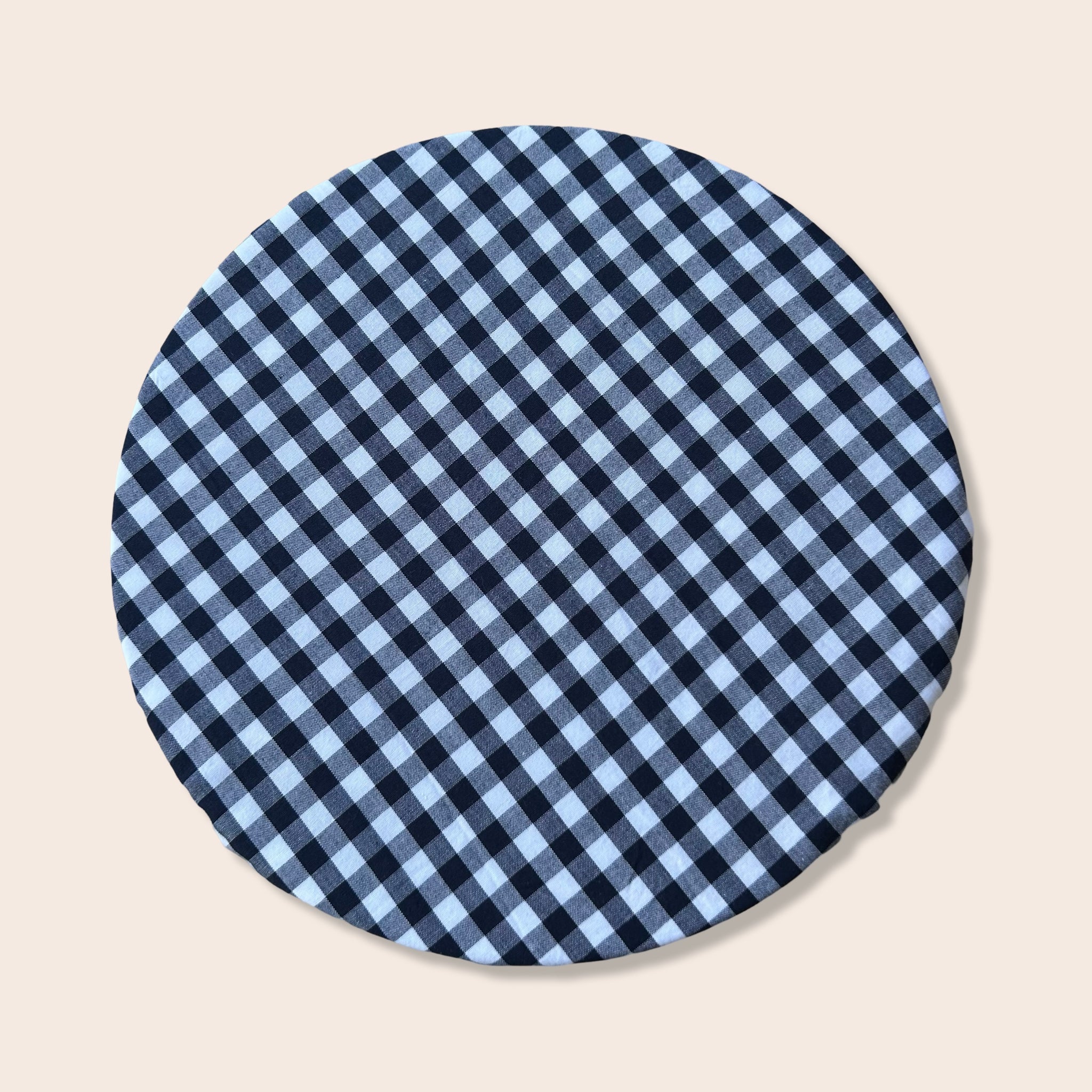 Navy Gingham Dessert Bowl Cover