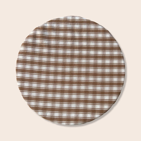 Toffee Gingham Dessert Bowl Cover