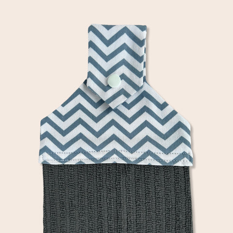 Grey Chevron Hanging Towel