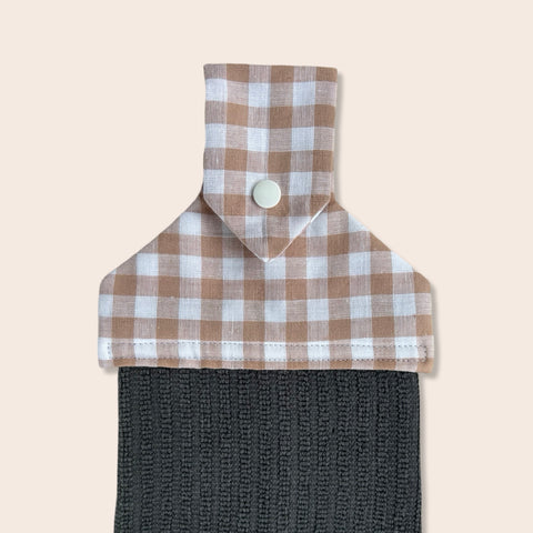 Mushroom Gingham Hanging Towel