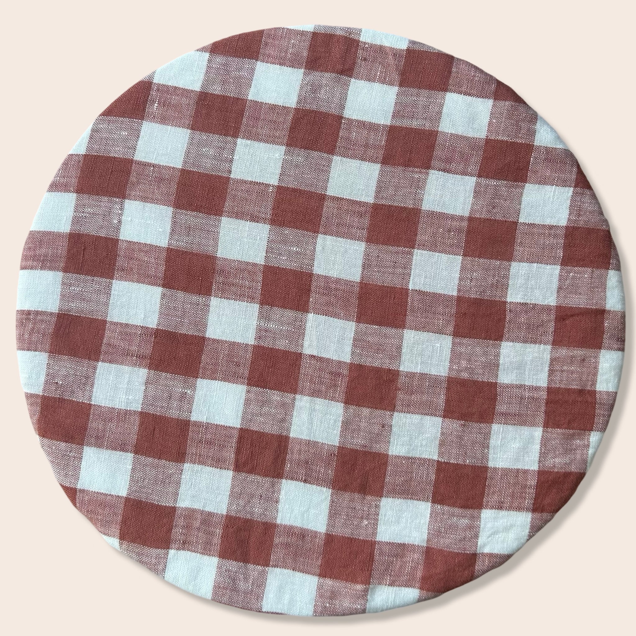 Rust Gingham Salad Bowl Cover