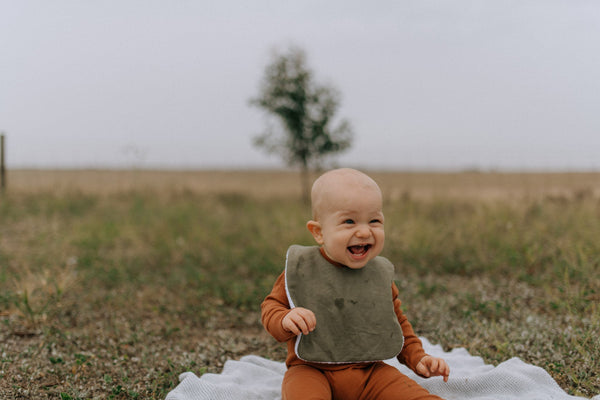 Rainbow Gingham Feeding Bib