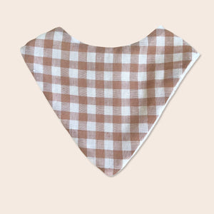 Beige Gingham Dribble Bib